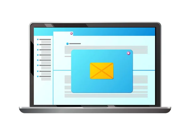 E-Mail, Brief. Senden, Empfangen von E-Mails, Sammeln und Austausch von Informationen. — Stockvektor