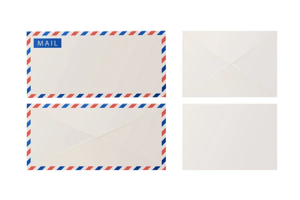종이 포스트 카드, 편지, 봉투에 동봉 된 봉투 문서. — 스톡 벡터