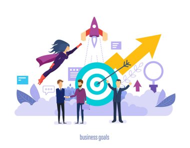 İş hedefleri. İş, start-up projelerinin uygulanması başarılar.