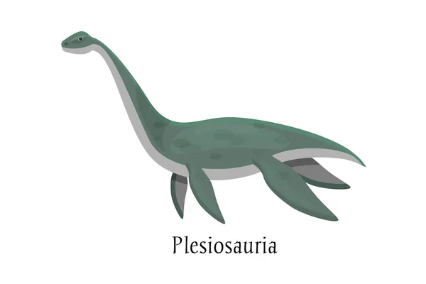 Dávných prehistorických zvířat dinosaurus. Dravé zvíře divoké vody Plesiosaur. — Stockový vektor