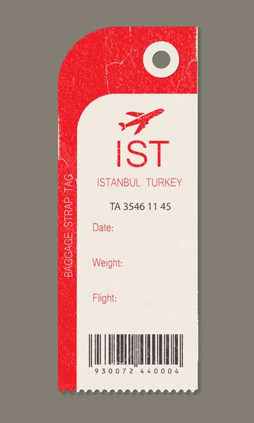 Etiqueta de bagagem vintage, viagem retro Etiqueta de país de peru de Istambul . — Vetor de Stock