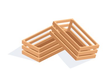 Gerçekçi ahşap kutular toplama, depolama meyve ve sebzeler için.