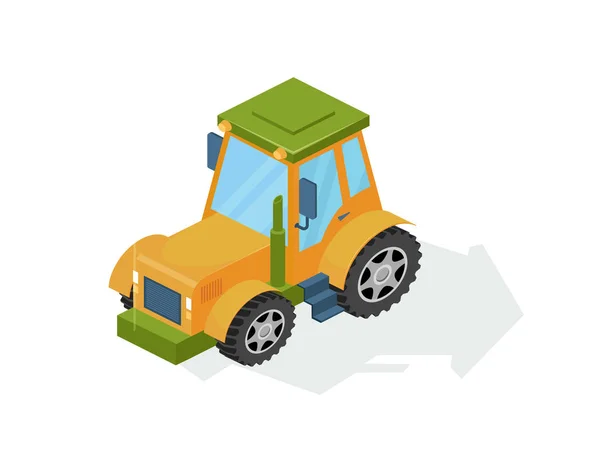 農業産業機械、農業用トラクター、組み合わせます。商業農業輸送. — ストックベクタ