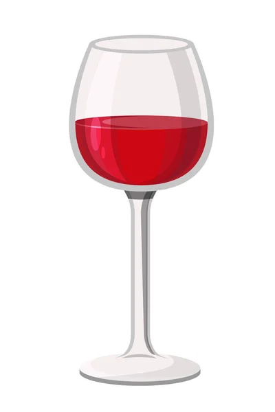 Boisson alcoolisée au vin rouge en verre verre à vin transparent, fouger . — Image vectorielle