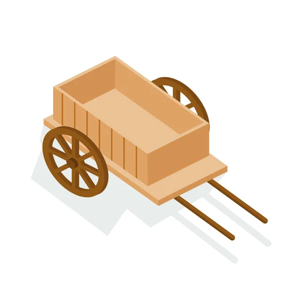 Old wooden cart, van, empty trailer, for transportation. — Stock Illustration Old wooden cart, van, empty trailer, for transportation. Royalty Free Stock Illustrations