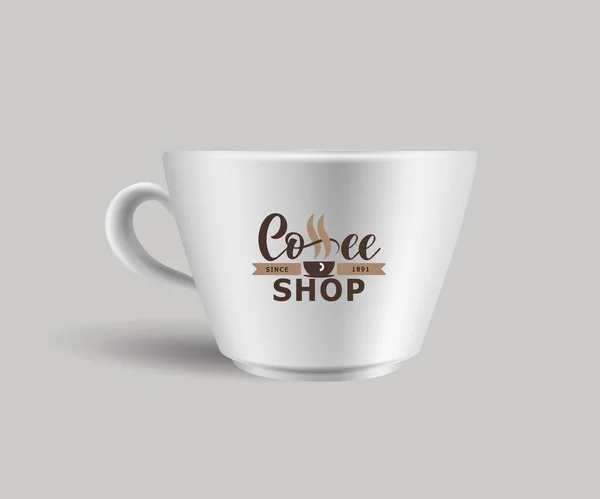Káva, firemní identity. Šablona keramických misek, pohár pro nápoje. — Stockový vektor