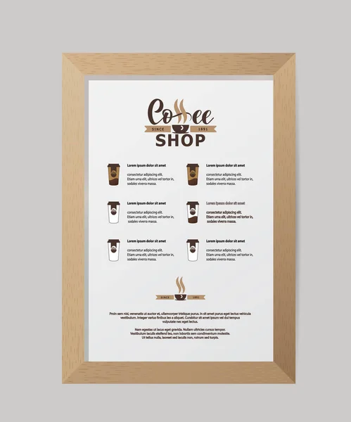 Template of paper street menu of coffee shop. — Stock Vector