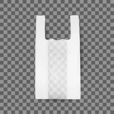 Gerçekçi için gıda ambalaj beyaz plastik torba sahte.