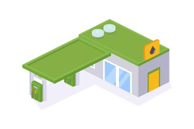 Petrol endüstrisi nesne. Benzin istasyonu gaz ve benzin ile.