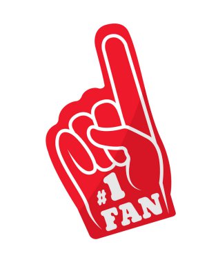 Spor fan parmak şeklinde kırmızı eldiven eğlenceli.