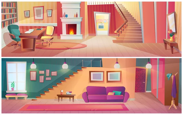 Interior of hallway of room with furniture, accessories. — Stock Illustration Interior of hallway of room with furniture, accessories. Royalty Free Stock Illustrations