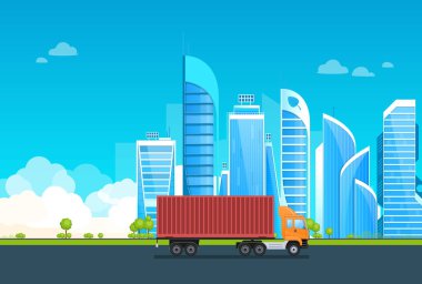 Gelecekte, araba araç asfalt yolda kenti Çevre Dostu,.