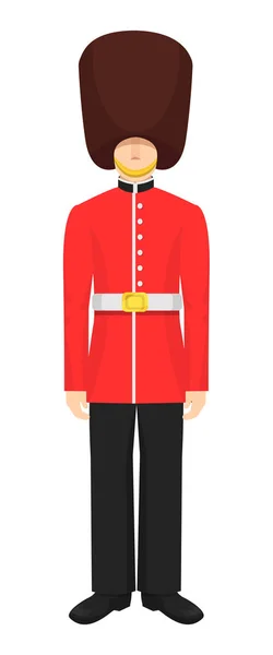 Soldado militar personajes personas de guardias reales de Gran Bretaña . — Vector de stock