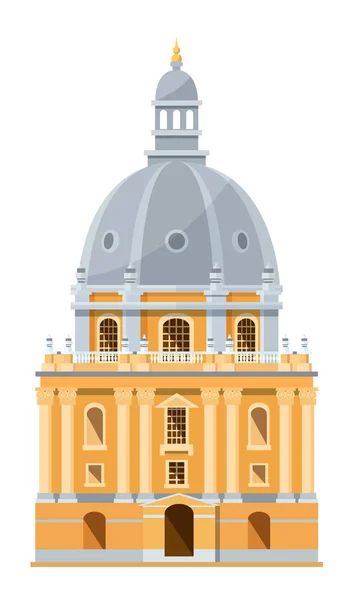 Modern exterior of building of British University in Oxford, England. — Stock Vector