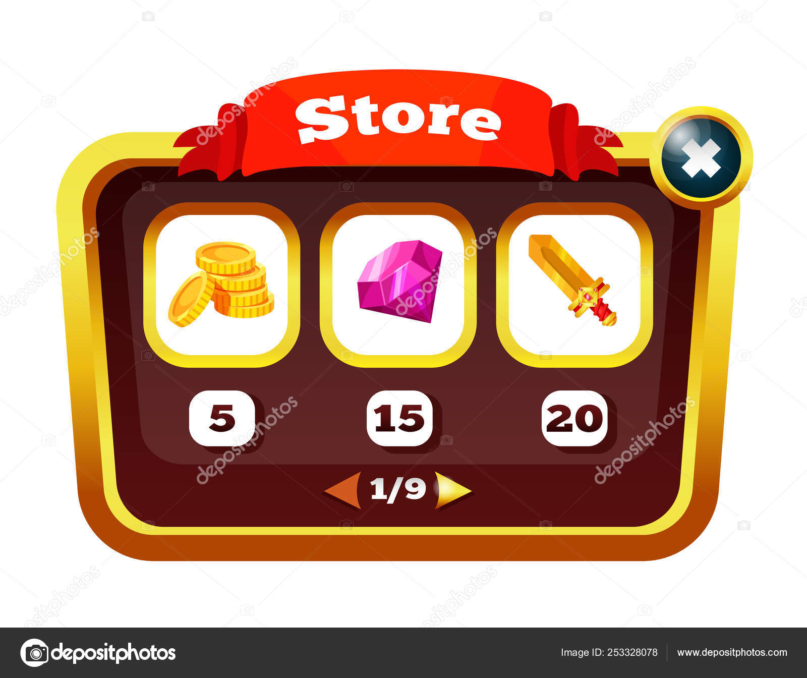 President analyseren Dokter Game pop-up window with menus. Store with improved skills. Stock Vector  Image by ©ideyweb #253328078