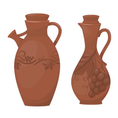 Seramik seramik. Güzel kil testi ile dekoratif bir süs.