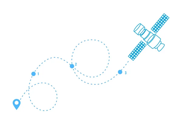 Etiqueta GPS para aviões, satélites, com ajuda de torre . — Vetor de Stock