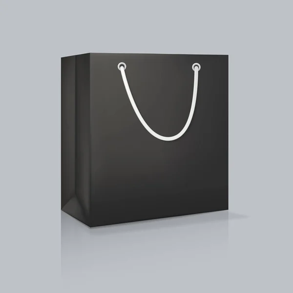 Mockup de saco de papel preto realista. Identidade corporativa embalagem em branco . —  Vetores de Stock