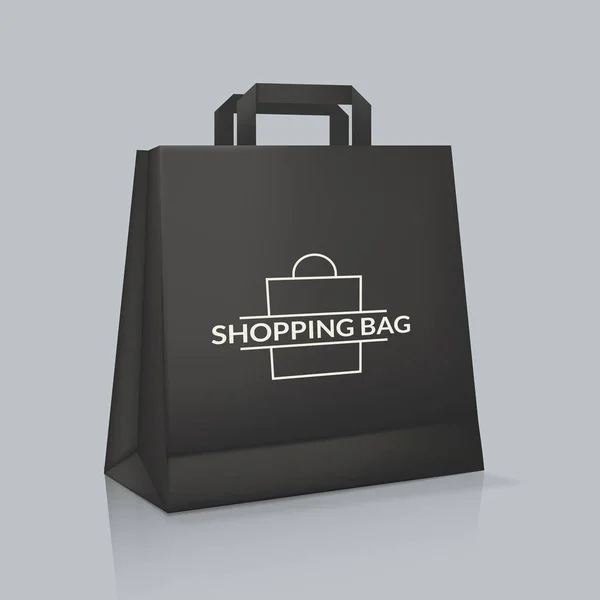 Mockup de bolsa de papel realista con logotipo. Embalaje identidad corporativa . — Vector de stock