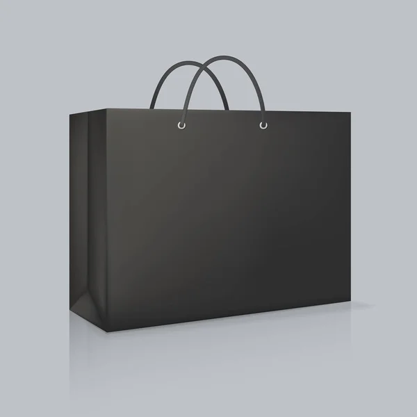 Mockup de saco de papel preto realista. Identidade corporativa embalagem em branco . —  Vetores de Stock