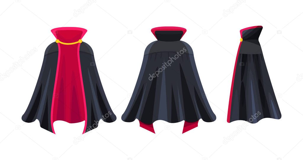 Black cape, superhero cape, dracula vampire carnival costume.