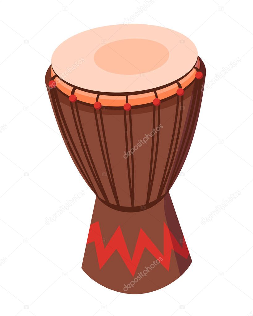 Beautiful traditional percussion musical instrument drum, with decorative ornament