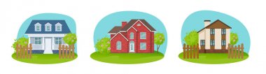 Renkli kır evleri, özel sektör ev, misafirhane, yazlık çiftlik.