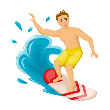 Denizde ve okyanusta yaz tatili, dalgalarda sörf.