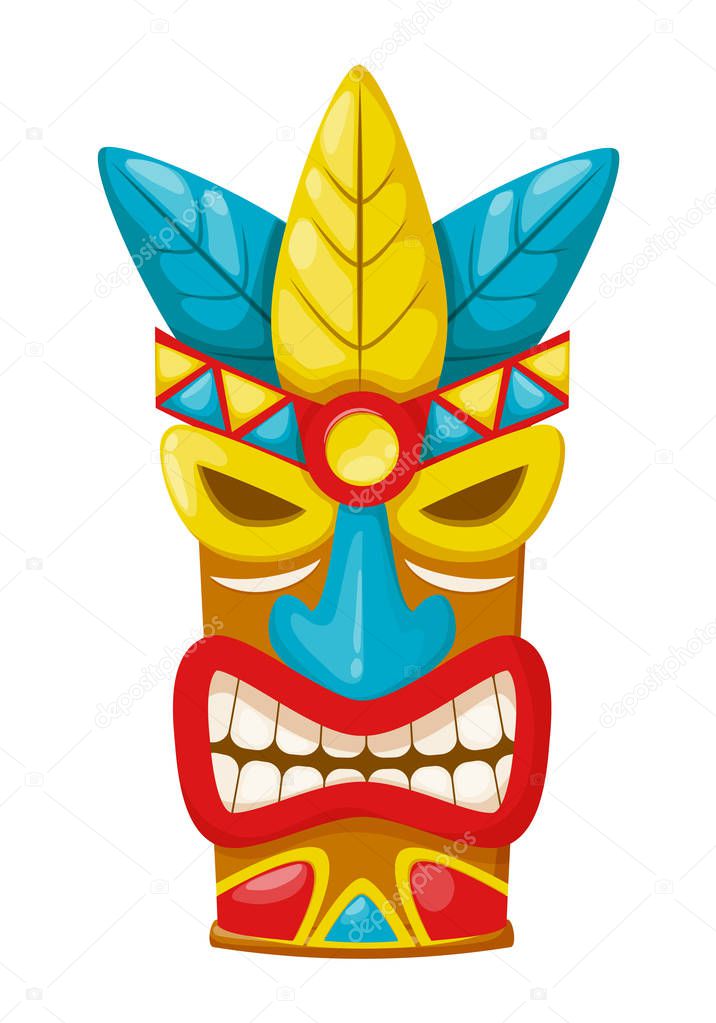 Oldest traditional colorful ethnic tribal mask, hawaii accessoires.