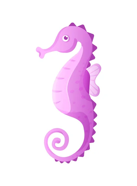 Aquarium cartoon seahorse Oceaan zeedieren voor games. — Stockvector
