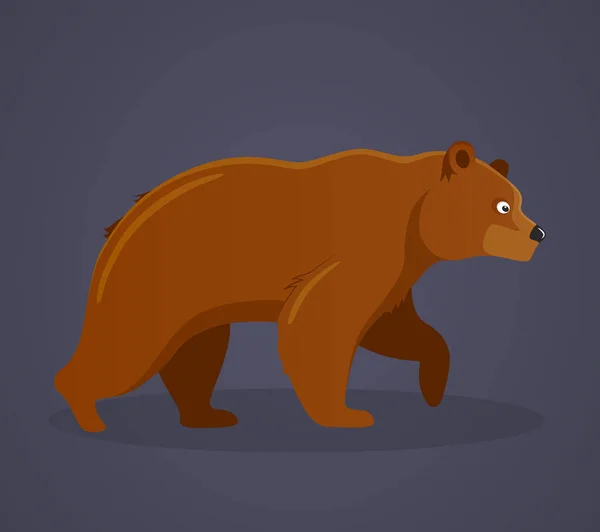 Cultura rusa, monumentos y símbolos. Depredador animal grande, oso pardo . — Vector de stock