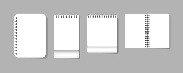 Templat, mockup variasi realistis dari flip paper notebooks pada pegas . - Stok Vektor