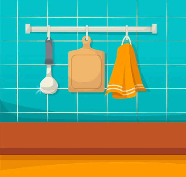 Kuchnia czyste naczynia, czyste naczynia po czyszczeniu, porządek i Comfor. — Wektor stockowy