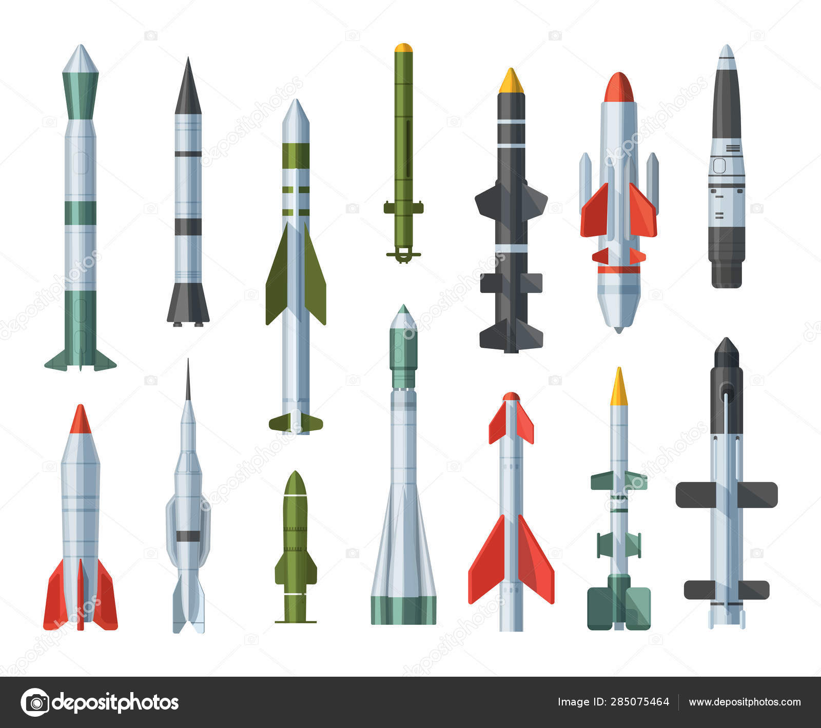 Military missilery army rocket isolated vector illustration on ...