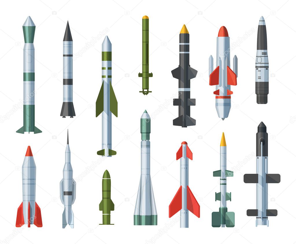 Military missilery army rocket isolated vector illustration on background