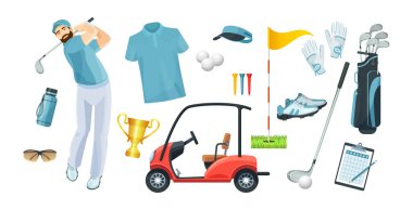 Golf ekipmanları oyun için logo simgeleri spor dişli ayarlayın