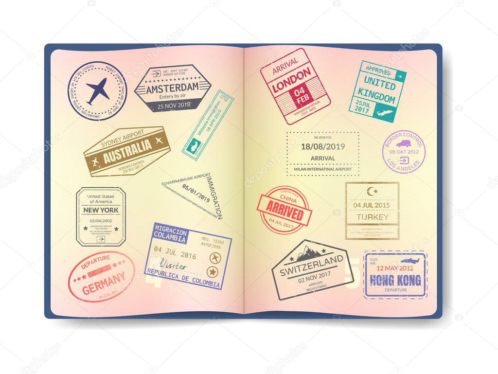 Stamp in passport for traveling an open passport