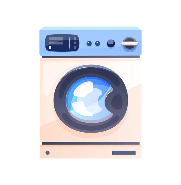 Washing machine, modern washer closed-door vector illustration — Stock Vector