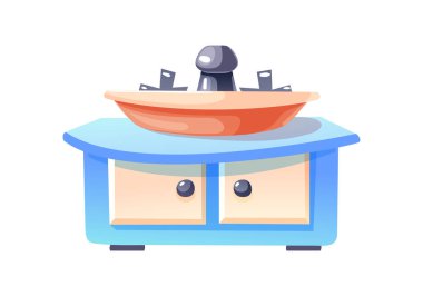 Lavabo dolaplı banyo. Yurtiçi banyo İç vektör