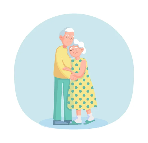 Couple old senior man and woman stand together vector — Stock Vector