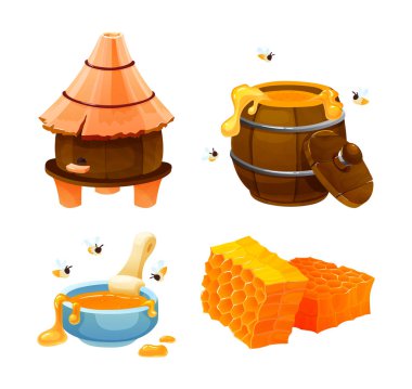 Arıcılık çiftlik bal kavramı vektör illüstrasyon izole.