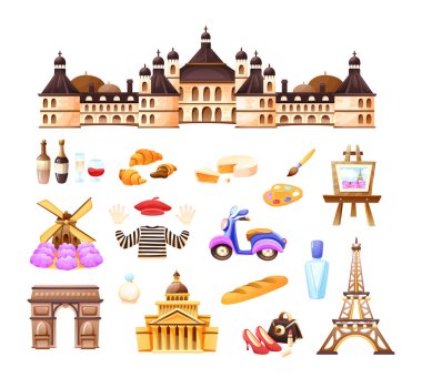 Seyahat konsepti, Paris gezisi, Fransa'nın turistik yerleri.