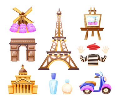 Seyahat konsepti, Paris gezisi, Fransa'nın turistik yerleri.
