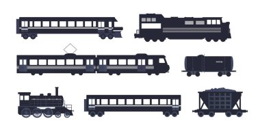 Vintage tren silueti toplama vektör illüstrasyon izole