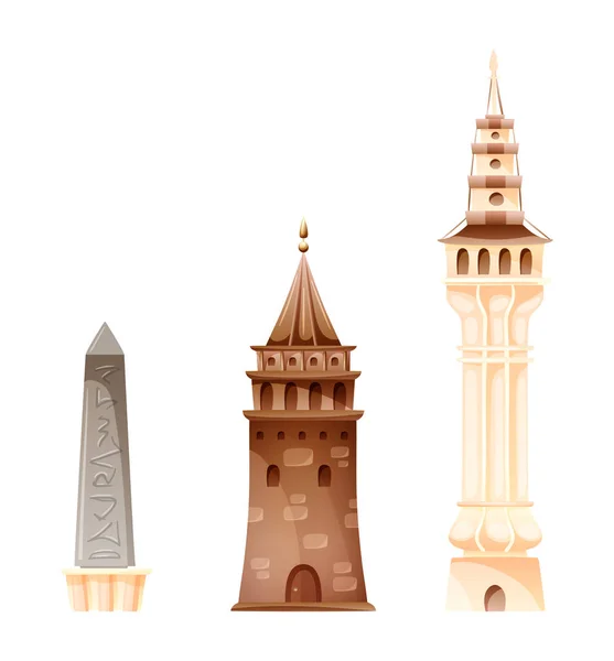 Wieża Besiezit, Wieża Dziewic, obelisk egipski w Stambule. — Wektor stockowy