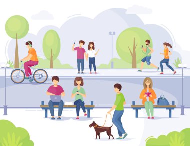 Dönemin mobil internet teknolojisi vektöründe yaşam tarzı