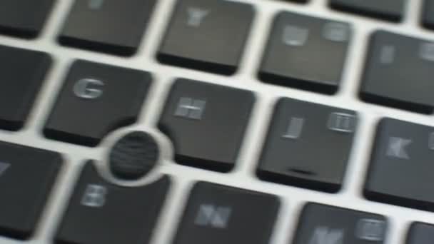 Button Computer Keyboard Female Hand Fingers Press Key — Stock Video