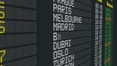 İptal edilen uçuş havaalanı masa işareti, uluslararası varış hava programı iptal