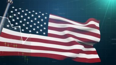 Borsa arka planabd bayrağı, ticaret finans Nyse Nasdaq, dolar para birimi