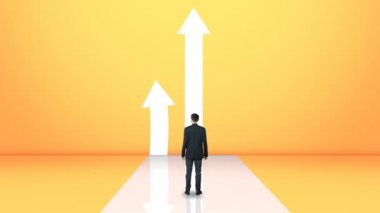 Kavşakta yol seçen işadamı zor karar verme, seçim seçenekleri